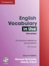 ENGLISH VOCABULARY IN USE ELEMENTARY WITH ANSWERS AND CD-ROM 2ND EDITION