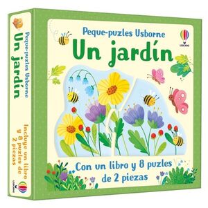 UN JARDÍN. PEQUE-PUZZLE CON UN LIBRO Y 8 PUZLES DE 2 PIEZAS (+2)