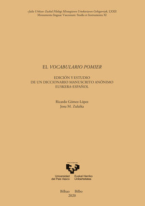 EL VOCABULARIO POMIER. EDICIÓN Y ESTUDIO DE UN DICCIONARIO MANUSCRITO ANÓNIMO EU