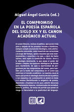 EL COMPROMISO EN LA POESIA ESPAÑOLA DEL SIGLO XX Y EL CANON ACADEMICO ACTUAL