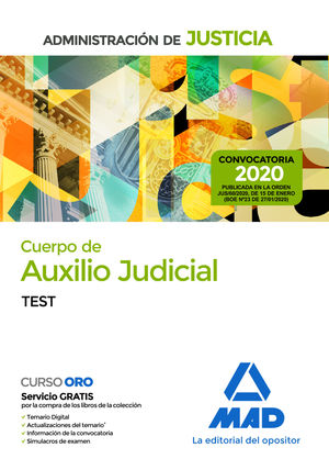 CUERPO DE AUXILIO JUDICIAL DE LA ADMINISTRACIÓN DE JUSTICIA. TEST