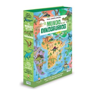 EL MUNDO DE LOS DINOSAURIOS. LIBRO Y PUZLE OVALADO 200 PIEZAS (+6)