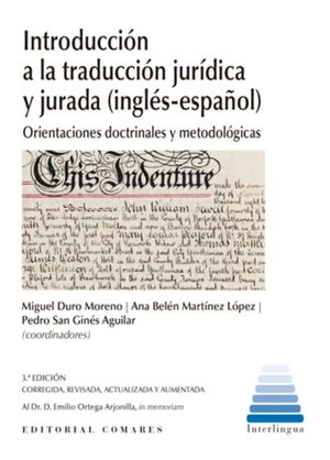 INTRODUCCION A TRADUCCION JURIDICA Y JURADA (INGLES-ESPAÑOL)